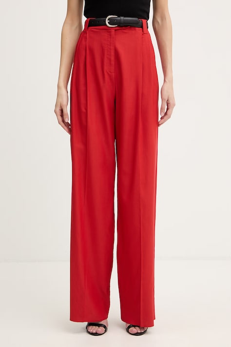 Marella spodnie CALIGA damskie kolor czerwony szerokie high waist 2613131161200