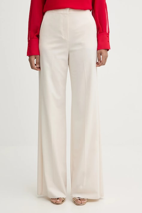 Marella spodnie SEQUOIA damskie kolor beżowy proste high waist 2613131211200