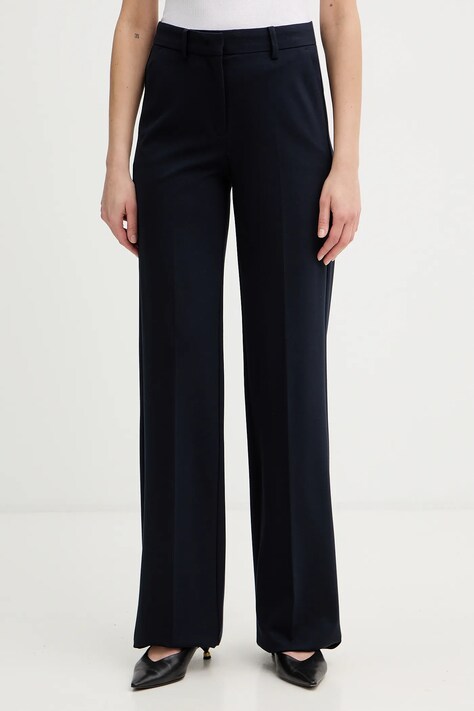Marella spodnie CLARINO damskie kolor granatowy proste high waist 2613781034200