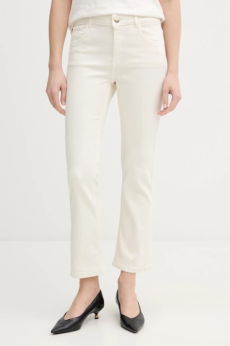 Marella spodnie Emme by Marella damskie kolor beżowy dopasowane medium waist 2615131261200