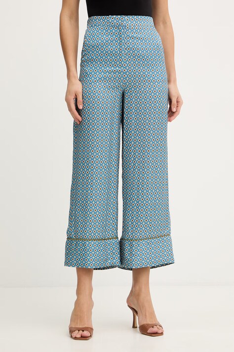 IBlues spodnie ORTENSIA damskie kolor niebieski proste high waist 2617131181200