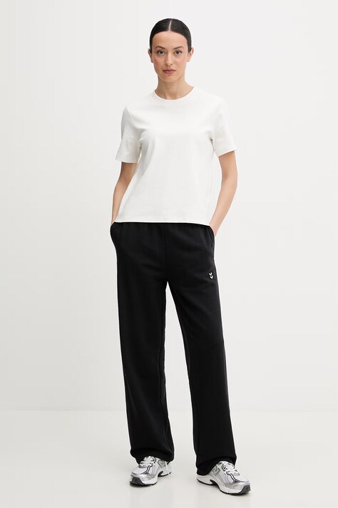 Hummel spodnie dresowe damskie kolor czarny gładkie 232003