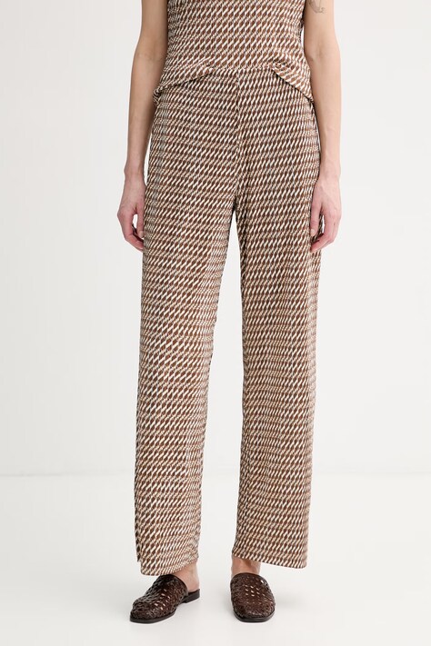 Calvin Klein nohavice dámske hnedé high waist LV044F256G