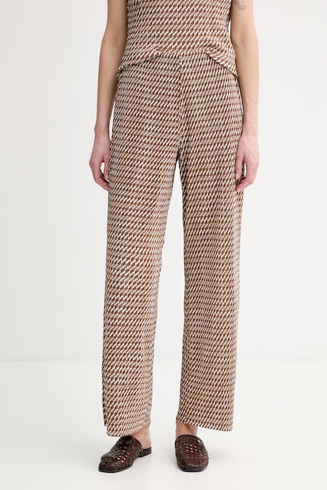 Calvin Klein παντελόνι γυναικείο καφέ ψηλή LV044F256G