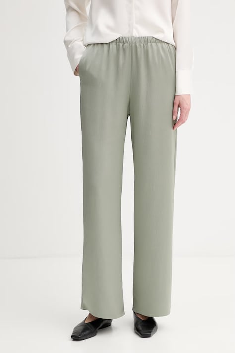 Calvin Klein pantaloni pentru femei verde high waist LV044F611G