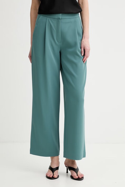 Calvin Klein παντελόνι ίσιο γυναικείο τιρκουάζ ψηλό LV044F650G