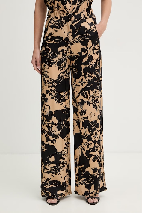 Simona Corsellini spodnie damskie kolor czarny proste high waist P26CPPA02101