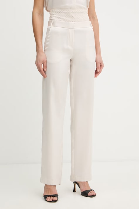 Simona Corsellini spodnie damskie beżowe high waist P26CEPA10201