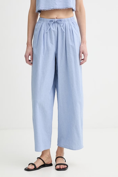 American Vintage nohavice dámske bavlnené modré high waist FEO10A