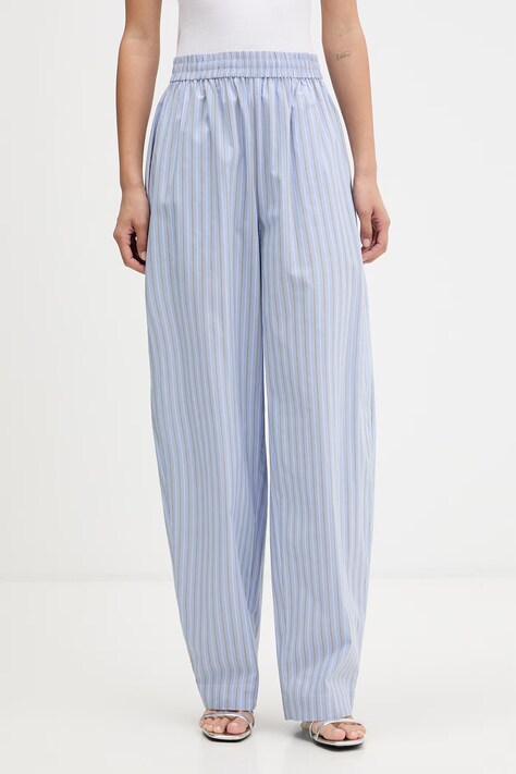 Rotate spodnie damskie bawełniane niebieskie high waist 1153643082