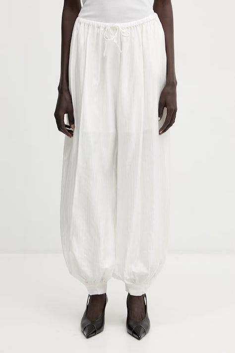 Rotate parachute trousers with viscose Women's white high waist 115666400