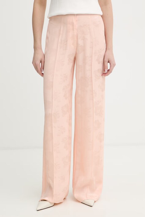 Forte Forte spodnie damskie kolor różowy proste high waist 14557.my.pants