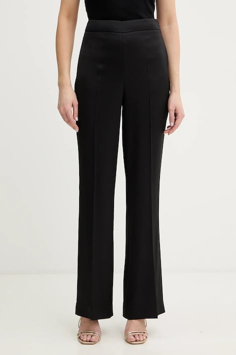 Twinset spodnie damskie kolor czarny proste high waist 261TP2421