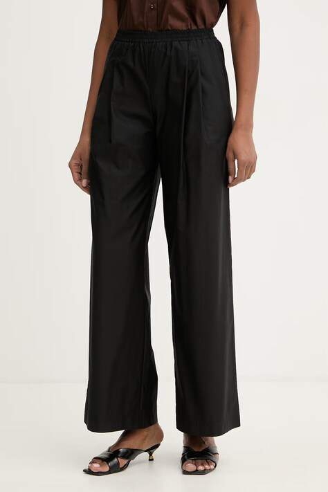 Twinset spodnie damskie bawełniane czarne high waist 261LL2HGG