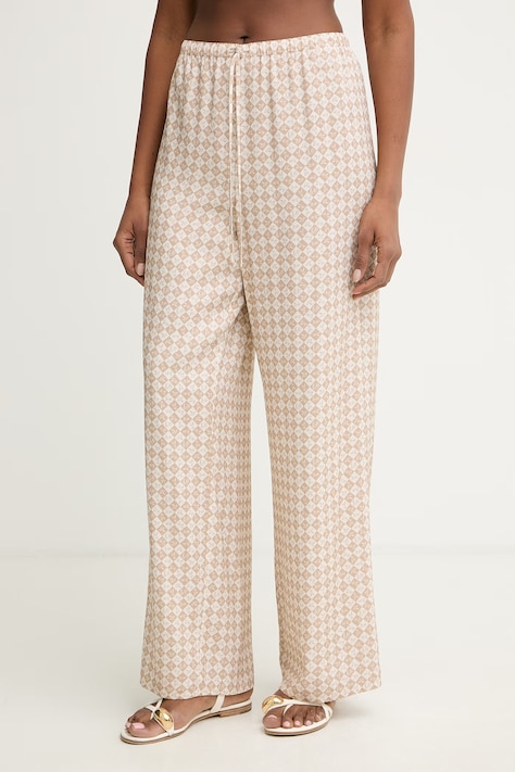 Trussardi spodnie damskie z wiskozy beżowe high waist P271A102395N