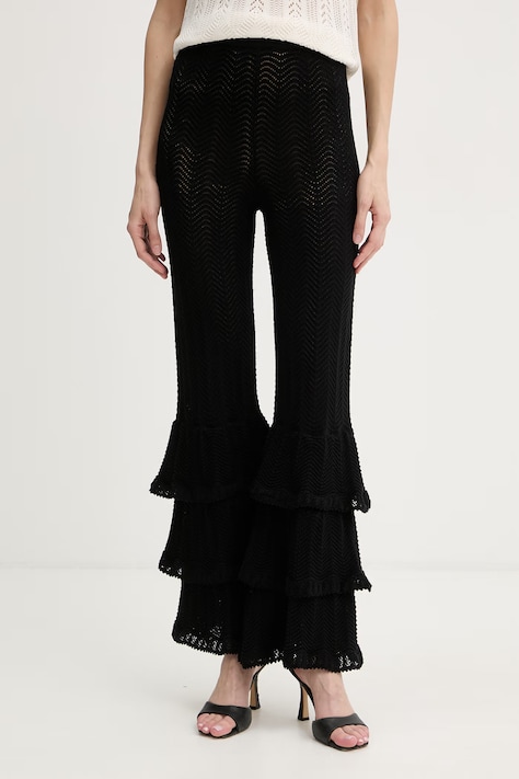 Twinset штани жіночі бавовняні чорні high waist 261TT3054