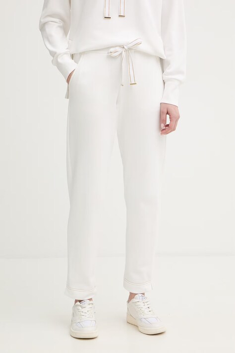 Luisa Spagnoli spodnie dresowe Alborella damskie kolor biały gładkie 543164