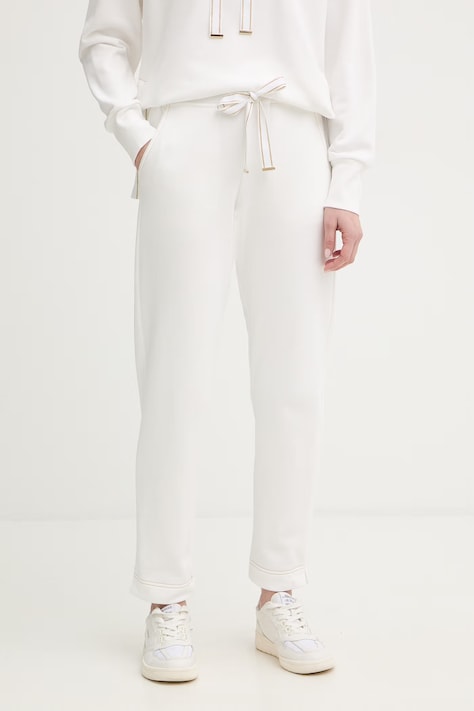 Luisa Spagnoli spodnie dresowe Alborella damskie kolor biały gładkie 543164