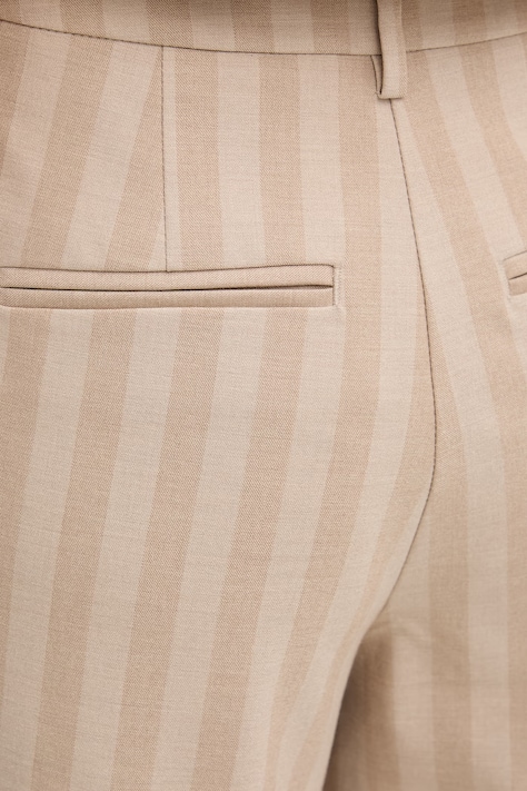 Sisley spodnie damskie kolor beżowy proste high waist 4LMTLF08A