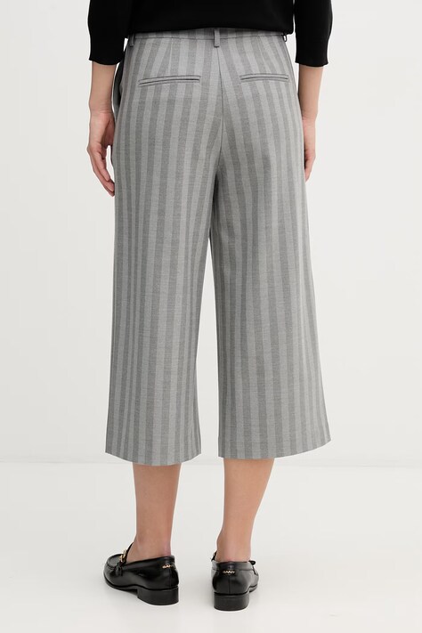 Sisley spodnie damskie kolor szary proste high waist 4LMTLF08A