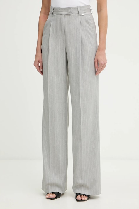 Fracomina spodnie damskie kolor szary proste high waist FS26SV3004W587Q7