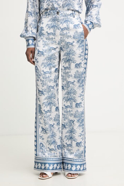 Fracomina spodnie damskie niebieskie high waist FS26SV3015W459K5