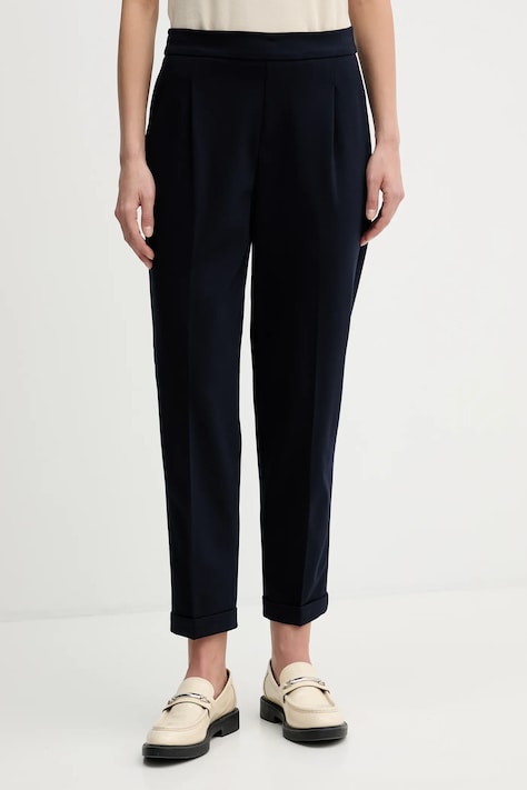 United Colors of Benetton spodnie damskie kolor granatowy proste high waist 47CKDF0AZ