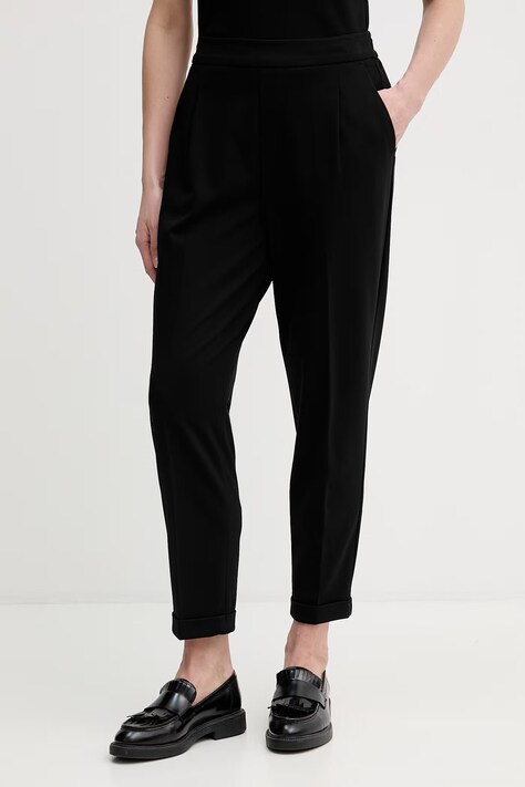 United Colors of Benetton spodnie damskie kolor czarny proste high waist 47CKDF0AZ