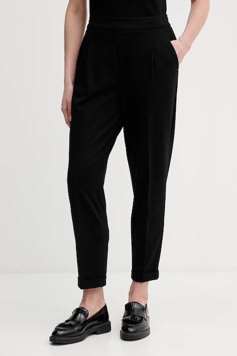 United Colors of Benetton spodnie damskie kolor czarny proste high waist 47CKDF0AZ