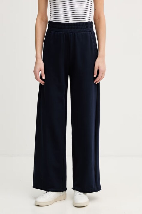 United Colors of Benetton Παντελόνι επίσημο Γυναικείο με βαμβάκι σκούρο μπλε ψηλή 3PTPDF01I