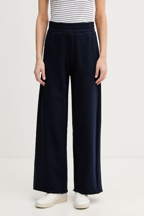 United Colors of Benetton Παντελόνι επίσημο Γυναικείο με βαμβάκι σκούρο μπλε ψηλή 3PTPDF01I