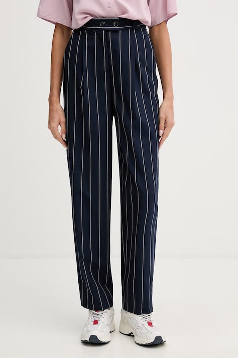 United Colors of Benetton spodnie damskie granatowe high waist 46Q2DF0AH