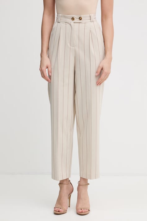 United Colors of Benetton брюки для женщин бежевые high waist 46Q2DF0AH