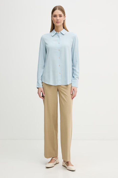 United Colors of Benetton spodnie damskie beżowe high waist 4962DF07F