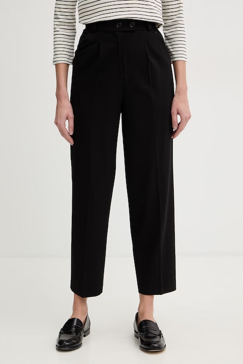 United Colors of Benetton nohavice dámske čierne high waist 4962DF0AH