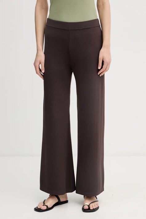 United Colors of Benetton spodnie dresowe damskie z wiskozą brązowe high waist 1LHGDF015