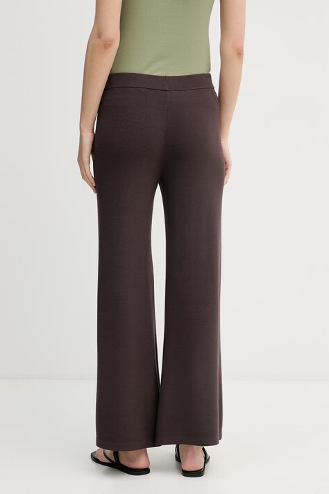 United Colors of Benetton spodnie dresowe damskie z wiskozą brązowe high waist 1LHGDF015