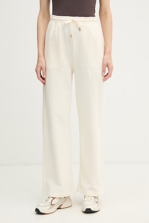 United Colors of Benetton pantaloni pentru femei, din bumbac bej high waist 34AWDF01J