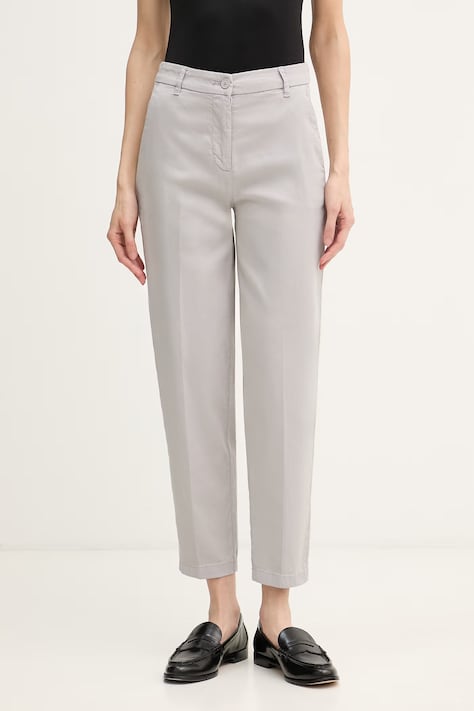 United Colors of Benetton nohavice dámske bavlnené s elastanom sivé 4CDRDF0AV