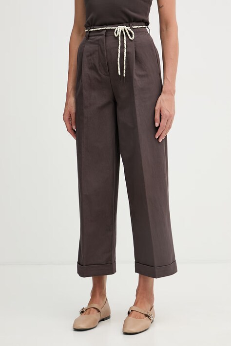 United Colors of Benetton hlače carrot ženske s pamukom smeđe 4RKGDF0BA