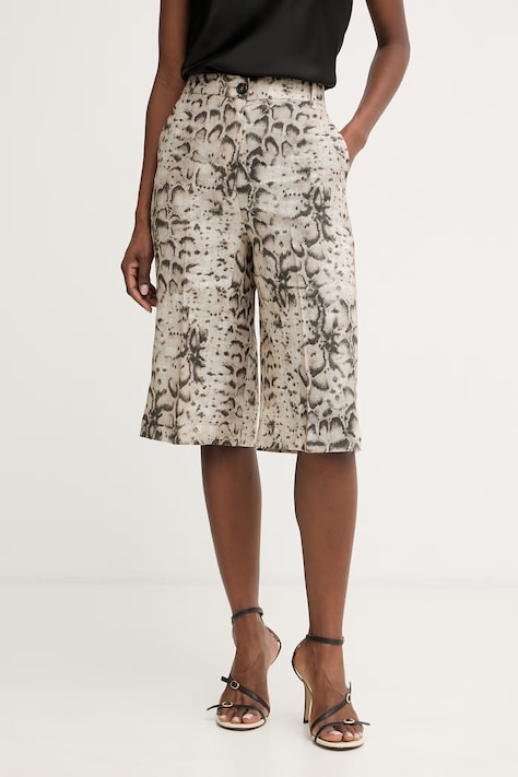 Pinko elegantné šortky dámske bavlnené béžové high waist 106870 A3BL