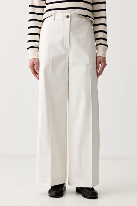 Calvin Klein Jeans spodnie damskie bawełniane z elastanem beżowe high waist LV047F621G
