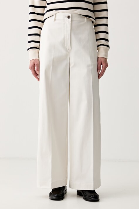 Calvin Klein Jeans spodnie damskie bawełniane z elastanem beżowe high waist LV047F621G