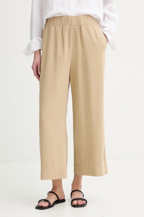 Marc O'Polo spodnie damskie z lyocellu beżowe high waist 5000008151