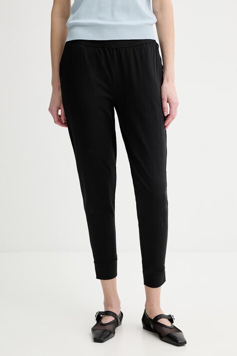 Marc O'Polo spodnie bawełniane lounge damskie kolor czarny gładkie 10221563
