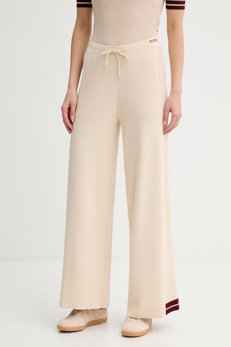 Guess spodnie dresowe damskie GABRY beżowe high waist V6GB06 Z0651