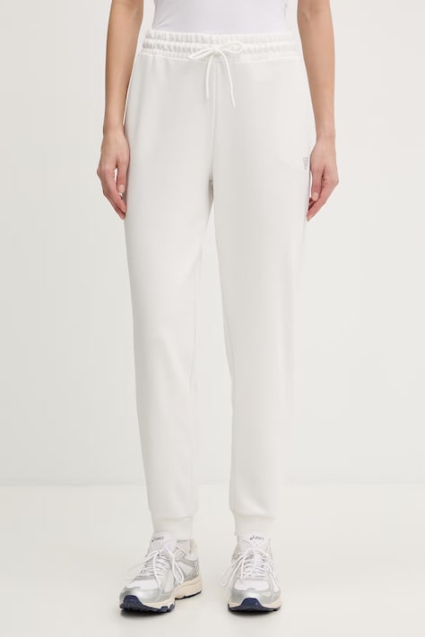Guess spodnie dresowe damskie z bawełną SILVY białe V6GB11 K3095