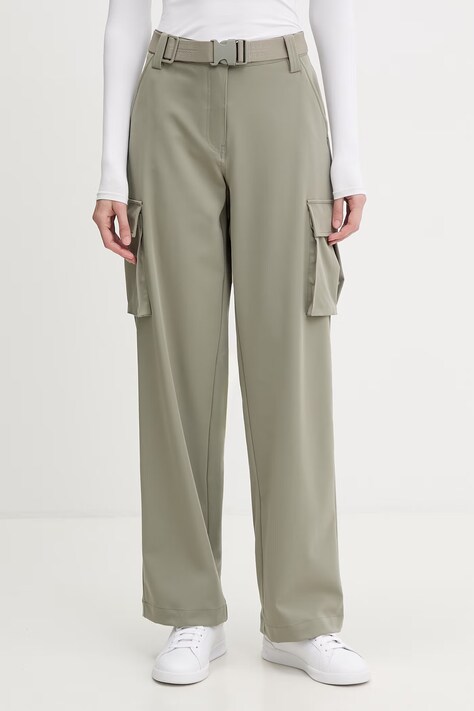 Guess брюки карго женские X NORTH SAILS зелёные high waist W6GB01 W1416