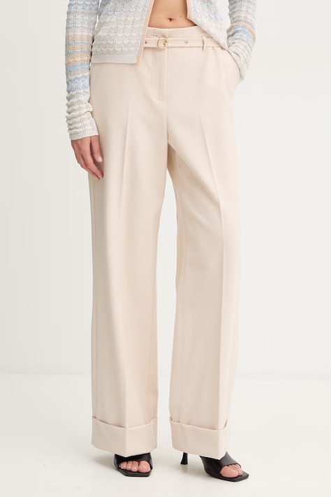 Guess spodnie damskie beżowe high waist W6GB17 W1894