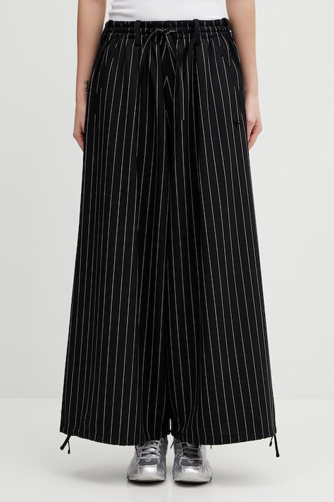 Y-3 spodnie z dodatkiem wełny RW CR WL PNT damskie kolor czarny szerokie high waist KH3207